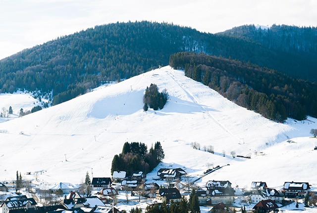 Ski slope in Bernau, Black Forest, Germany.