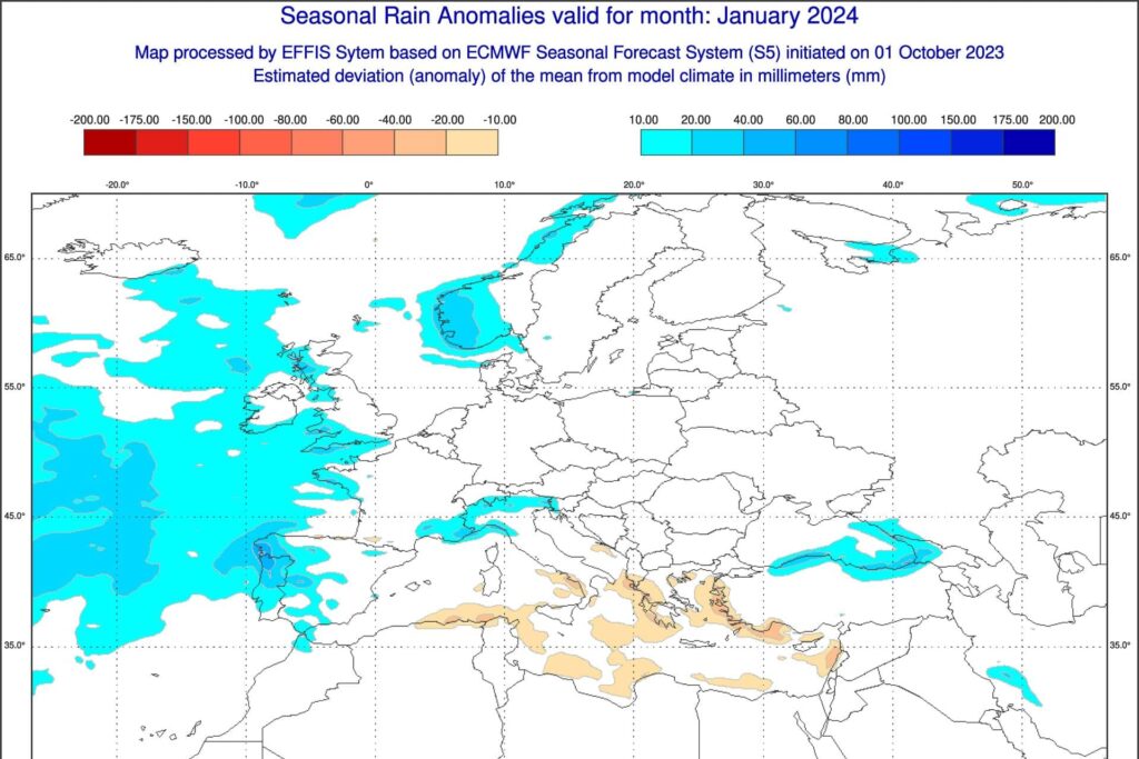 Niederschlag Januar 2024 | © https://effis.jrc.ec.europa.eu/