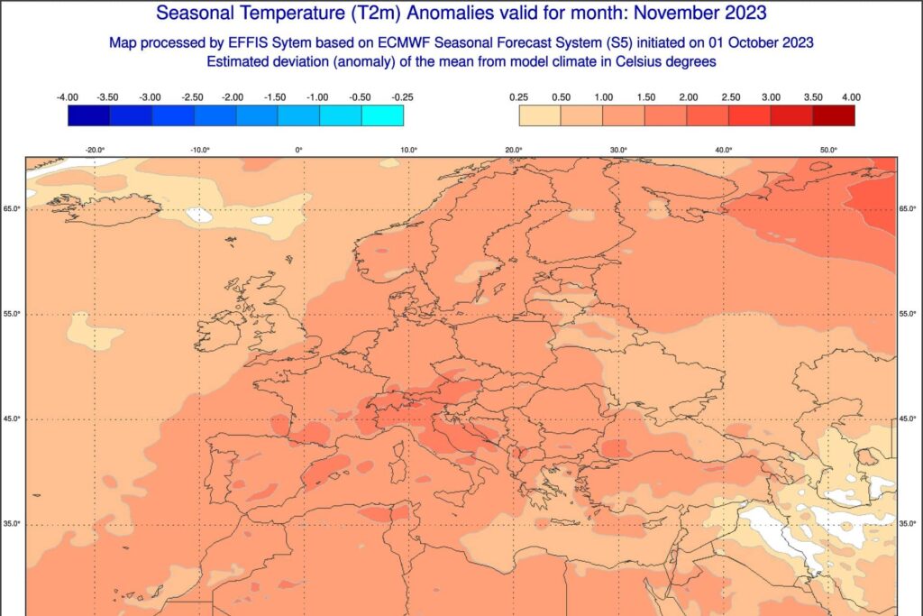 Temperaturen November 2023