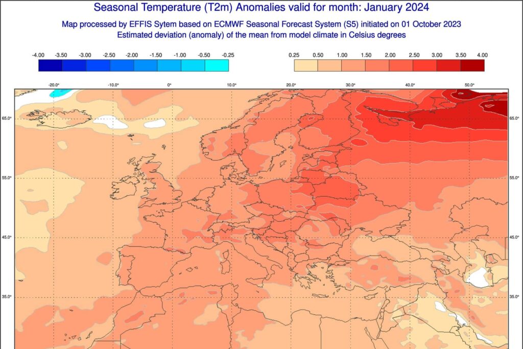 Temperaturen Januar 2024